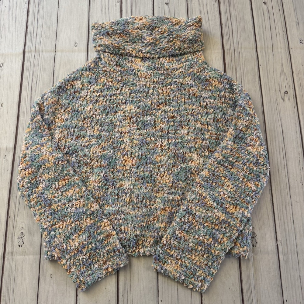 Jessica Simpson Pastel Chunky Knit Cowl Neck Cropped Sweater Size Small Women's